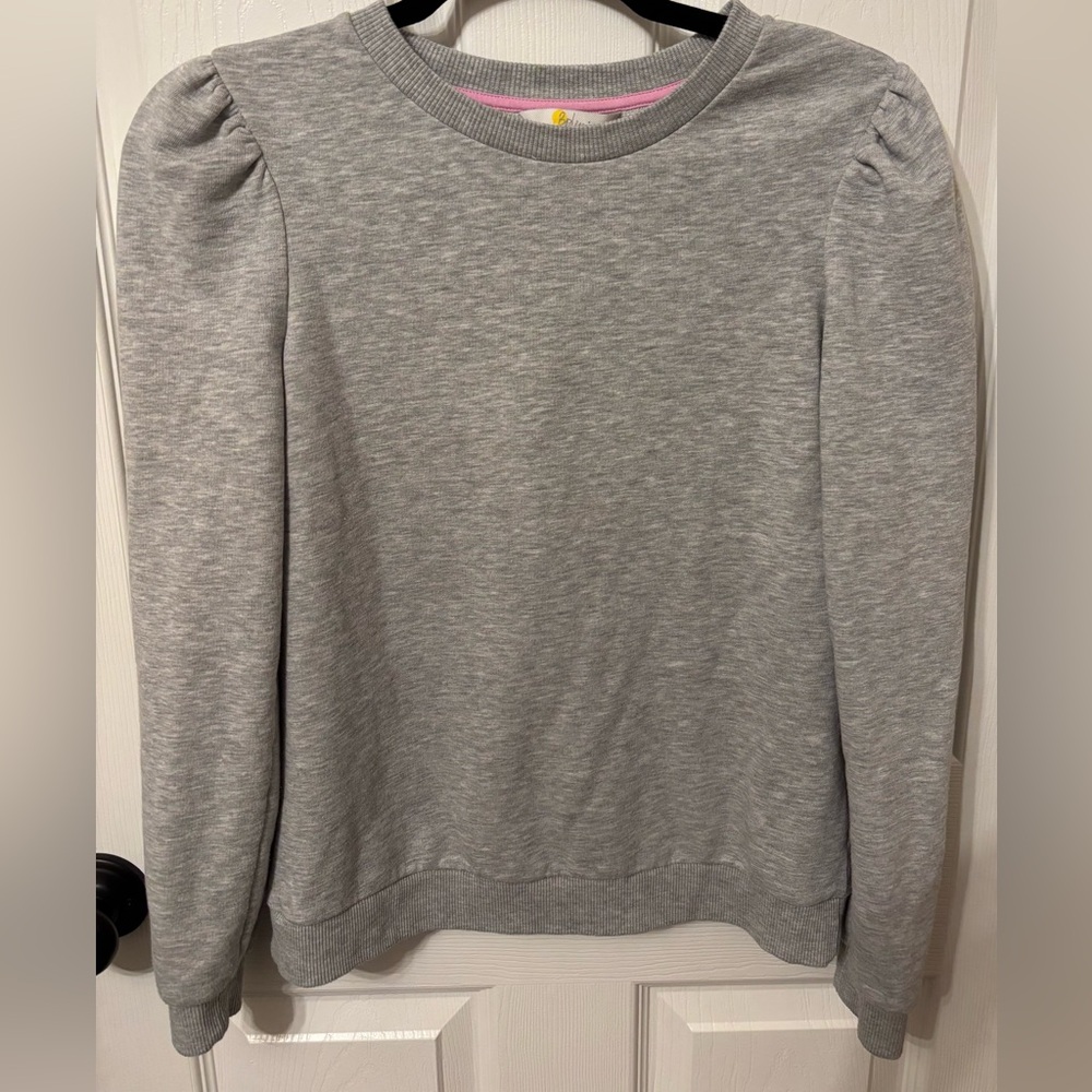 Boden Gray Puff Sleeve Sweatshirt Crewneck Size US 2 (UK 6)
